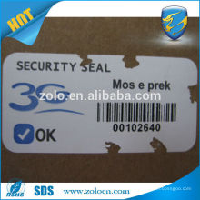 Hard to rip off Permanent sticky zolo destructible label